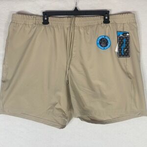 Birdie Bound Shorts Mens 3XL Tan Ultimate‎ Golf Performance 7" Elastic Waist